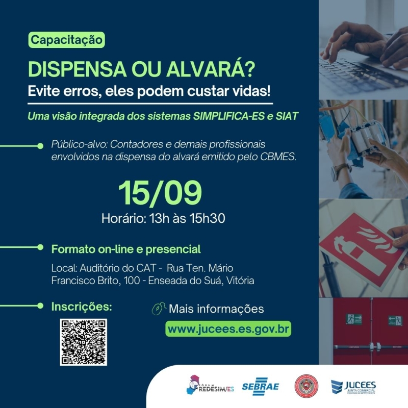Capacitação ONLINE - DISPENSA OU ALVARÁ? Evite erros, eles podem custar vidas!
