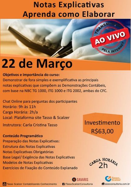 Curso Ao Vivo - Notas Explicativas – Aprenda como Elaborar